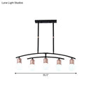 GobekUsa Minimalistic Linear Chandelier - 5/7 Lights, Black/White Metal Finish, Island Light