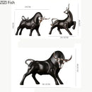 GobekUsa Bull Sculpture Resin Animal Statue Home Decor Craft Figurine