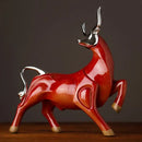GobekUsa Bull Sculpture Resin Animal Statue Home Decor Craft Figurine