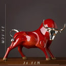 GobekUsa Bull Sculpture Resin Animal Statue Home Decor Craft Figurine