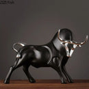 GobekUsa Bull Sculpture Resin Animal Statue Home Decor Craft Figurine