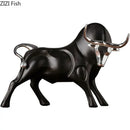 GobekUsa Bull Sculpture Resin Animal Statue Home Decor Craft Figurine