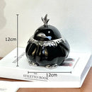 Modern black and silver duck shaped ceramic ashtray living room decor by Decorbites