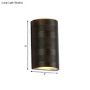 GobekUsa Modern Metallic Wall Lamp - 2-Head Black Half-Cylinder with Warm/White Lighting