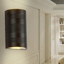 GobekUsa Modern Metallic Wall Lamp - 2-Head Black Half-Cylinder with Warm/White Lighting