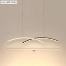 GobekUsa Modern Black and White Arc Ceiling LED Island Light for Living Room