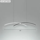 GobekUsa Modern Black and White Arc Ceiling LED Island Light for Living Room