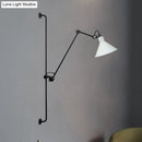 GobekUsa Modern 1-Head Sconce Lighting with Metal Shade - Red/Yellow Conical Wall Mount Lamp for Bedside