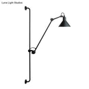 GobekUsa Modern 1-Head Sconce Lighting with Metal Shade - Red/Yellow Conical Wall Mount Lamp for Bedside