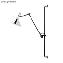 GobekUsa Modern 1-Head Sconce Lighting with Metal Shade - Red/Yellow Conical Wall Mount Lamp for Bedside