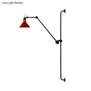GobekUsa Modern 1-Head Sconce Lighting with Metal Shade - Red/Yellow Conical Wall Mount Lamp for Bedside