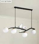 GobekUsa Linear Island Pendant Light with Modern Minimalist Design and Glass Shade for Dining Table - Stylish and Functional