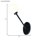 GobekUsa Modern Global Wall Lighting, White Glass 1 Bulb Dining Room Lamp - Black