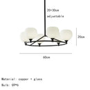 GobekUsa Brass and White Glass Pendant Lamp with Adjustable Height