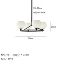GobekUsa Brass and White Glass Pendant Lamp with Adjustable Height