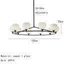 GobekUsa Brass and White Glass Pendant Lamp with Adjustable Height