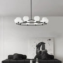 GobekUsa Brass and White Glass Pendant Lamp with Adjustable Height