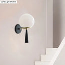 GobekUsa Modern Black Wall Mounted Bedroom Lamp with White Glass Globe Fixture - 1 Bulb