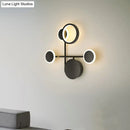 GobekUsa Contemporary LED Wall Sconce in Metallic Round Design - Black, 2/3/4 Lights