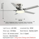 GobekUsa 56" Low Floor Ceiling Fan Light | Indoor Living Room Chandelier | Modern Design