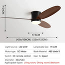 GobekUsa Black DC Ceiling Fan Light with Remote Control and LED Chandelier