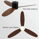 GobekUsa Black DC Ceiling Fan Light with Remote Control and LED Chandelier