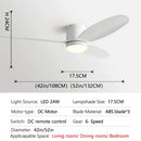 GobekUsa Black DC Ceiling Fan Light with Remote Control and LED Chandelier