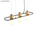 GobekUsa Black Orb Island Pendant Light – Modern 3/4-Light Frosted Glass Hanging Lamp Kit with Rectangle Ring
