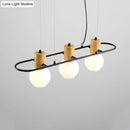 GobekUsa Black Orb Island Pendant Light – Modern 3/4-Light Frosted Glass Hanging Lamp Kit with Rectangle Ring