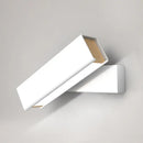 GobekUsa Rotatable LED Sconce Lamp: Modern Aluminum Wall Mounted Lighting in Warm/White Light - Black/White-Wood Finish