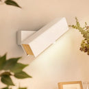 GobekUsa Rotatable LED Sconce Lamp: Modern Aluminum Wall Mounted Lighting in Warm/White Light - Black/White-Wood Finish