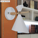 GobekUsa Macaron Metal Wall Sconce - Angle Shade, 1 Light - Black/White/Pink/Yellow/Green - Bedroom