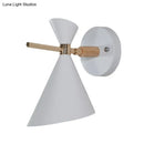 GobekUsa Macaron Metal Wall Sconce - Angle Shade, 1 Light - Black/White/Pink/Yellow/Green - Bedroom
