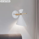 GobekUsa Macaron Metal Wall Sconce - Angle Shade, 1 Light - Black/White/Pink/Yellow/Green - Bedroom