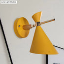 GobekUsa Macaron Metal Wall Sconce - Angle Shade, 1 Light - Black/White/Pink/Yellow/Green - Bedroom