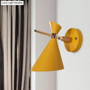 GobekUsa Macaron Metal Wall Sconce - Angle Shade, 1 Light - Black/White/Pink/Yellow/Green - Bedroom