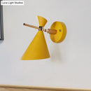 GobekUsa Macaron Metal Wall Sconce - Angle Shade, 1 Light - Black/White/Pink/Yellow/Green - Bedroom