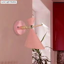 GobekUsa Macaron Metal Wall Sconce - Angle Shade, 1 Light - Black/White/Pink/Yellow/Green - Bedroom