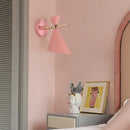 GobekUsa Macaron Metal Wall Sconce - Angle Shade, 1 Light - Black/White/Pink/Yellow/Green - Bedroom