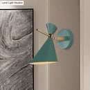 GobekUsa Macaron Metal Wall Sconce - Angle Shade, 1 Light - Black/White/Pink/Yellow/Green - Bedroom