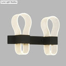 GobekUsa Modern Black Arc Ring Sconce Lighting with 2 Heads - LED Wall Lamp in Warm/White Light