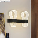 GobekUsa Modern Black Arc Ring Sconce Lighting with 2 Heads - LED Wall Lamp in Warm/White Light