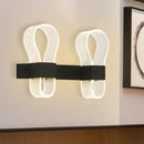 GobekUsa Modern Black Arc Ring Sconce Lighting with 2 Heads - LED Wall Lamp in Warm/White Light