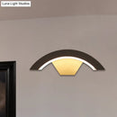 GobekUsa Modern Arc Wall Sconce - Acrylic Integrated LED Bedroom Lamp in Black, with Adjustable Warm/White Lighting