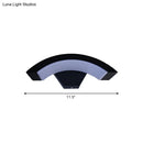 GobekUsa Modern Arc Wall Sconce - Acrylic Integrated LED Bedroom Lamp in Black, with Adjustable Warm/White Lighting