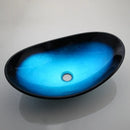 GobekUsa Blue Tempered Glass Waterfall Basin Tap Set