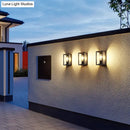 GobekUsa Modern Black Box Patio Wall Sconce - Transparent Glass, 1-Bulb Lighting Fixture