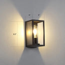 GobekUsa Modern Black Box Patio Wall Sconce - Transparent Glass, 1-Bulb Lighting Fixture