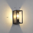 GobekUsa Modern Black Box Patio Wall Sconce - Transparent Glass, 1-Bulb Lighting Fixture