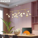 GobekUsa Nordic Style Clear Glass LED Dining Room Pendant Light - Firefly Island Branch Design